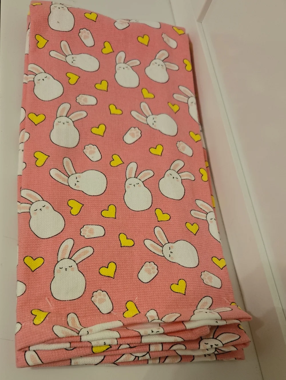 Betsey Johnson  Pink Bunny Heart Two pack of kitchen towels Nwt